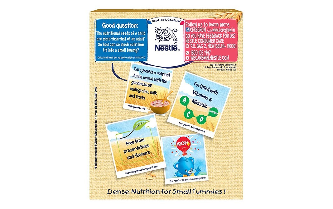 Nestle Ceregrow Multigrain Cereal with Milk & Fruits   Box  300 grams